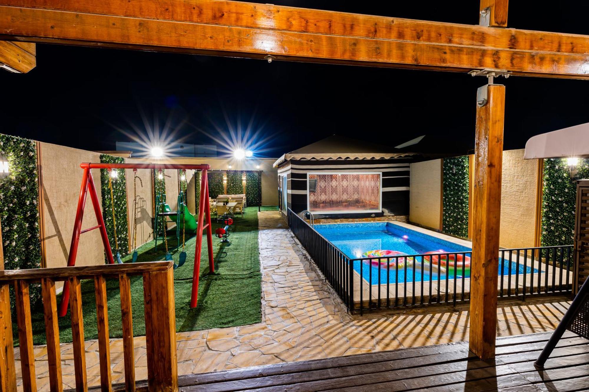 شاليهات الكوخ السويسري وأكوابارك Villa Ash Shishah Eksteriør billede